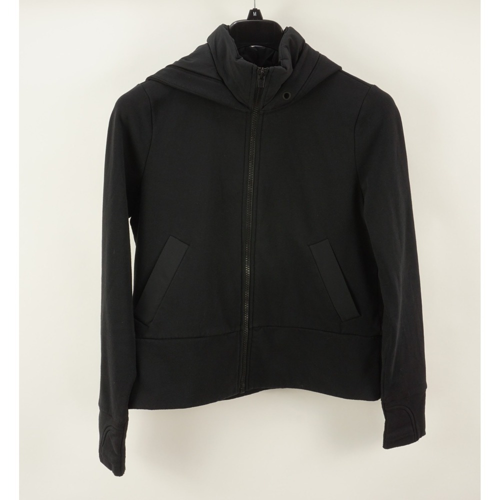 ATHLETA Victory Primaloft Fleece Full Zip Hoodie Women's Size Medium Black